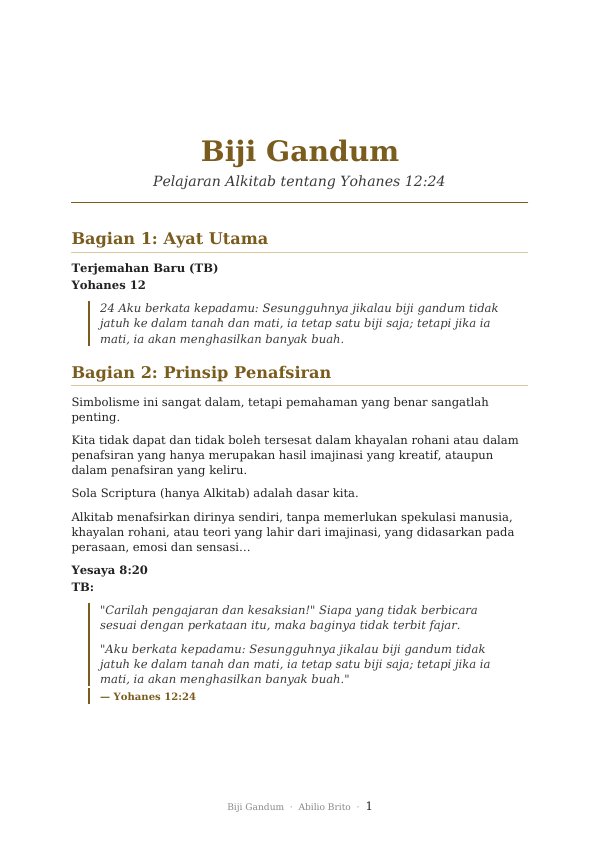 Sampul pelajaran Biji Gandum